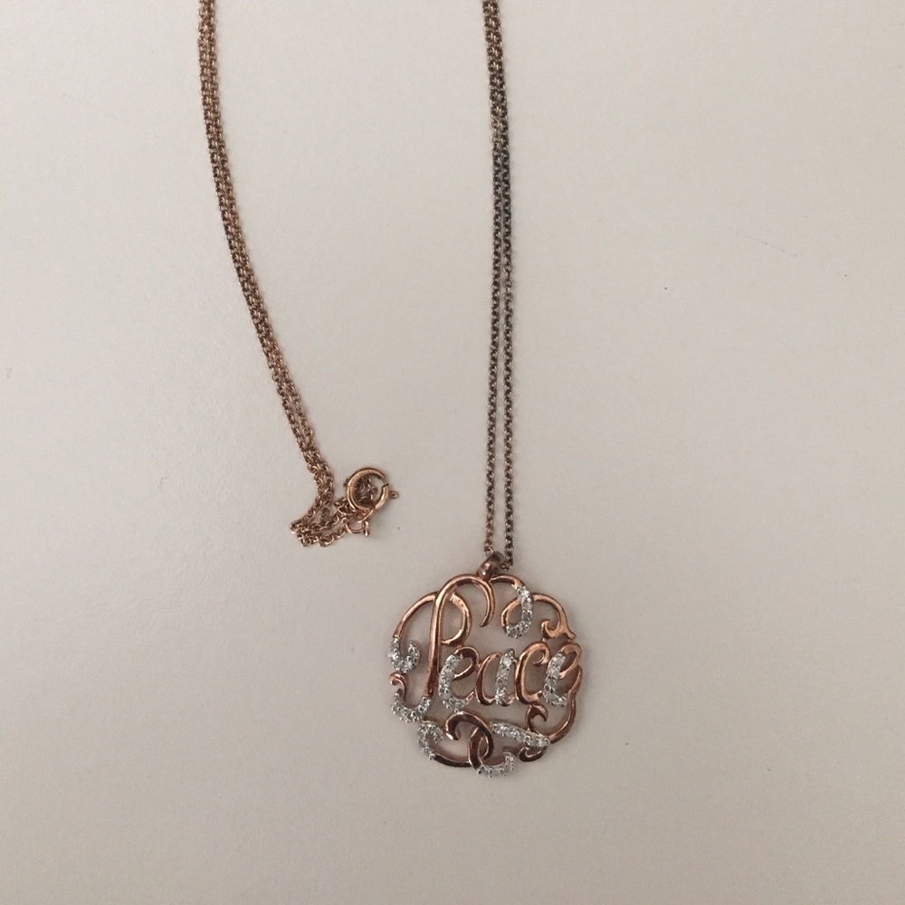 Peace Diamond Filigree Necklace